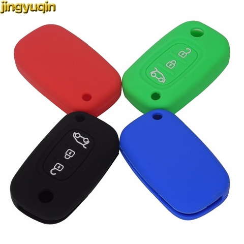 Jingyuqin 3 Buttons Silicone Rubber Car Key Case Cover for LADA Vesta Granta XRay Kalina Priora Sedan Sport for Renault fit Benz ► Photo 1/6