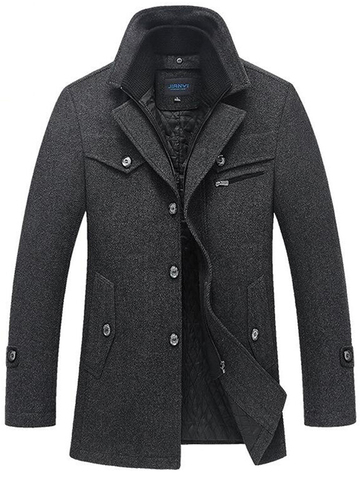 Mens Woolen Coat Autumn Winter Cotton Thicken Wool Blends Jacket Coats High Quality Male Tops Windproof Warm Trench Overcoats ► Photo 1/6