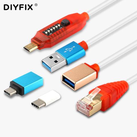 Micro USB RJ45 All in 1 Boot Cable for Qualcomm EDL/DFC/9008 Mode Support Fast Charge MTK/SPD Box Octopus Box Dongle USB Adapter ► Photo 1/1