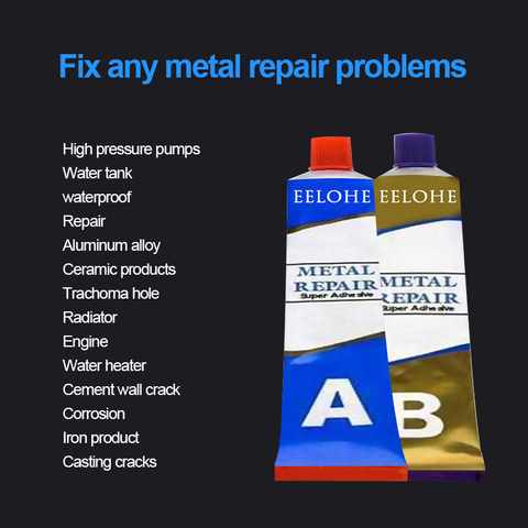 Metal Repair Glue Set, Waterproof Magic Welding Glues,industrial Heat  Resistance Cold Weld Metal Repair Paste Crack Sealant Repair Agent