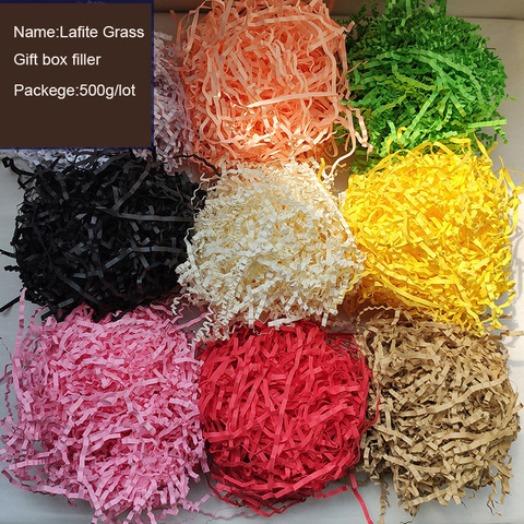 100g/lot Multiple Colour Lafite Grass Gift Box Filler Wavy Fold Paper Gift Box Decorative Fruit Packaging Shockproof Filler ► Photo 1/6