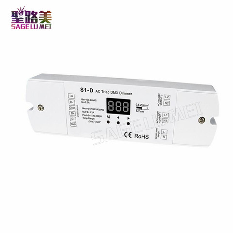 AC100V - 240V 288W 2 Channel 2CH Triac DMX LED Dimmer, Dual channel output Silicon DMX512 led controller Digital display S1-D ► Photo 1/1