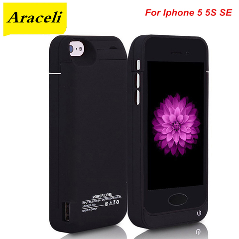 For Iphone 5 5S SE Battery Case 4200 Mah Charger Case Smart Phone Cover Power Bank For iphone 5 Battery Case ► Photo 1/6
