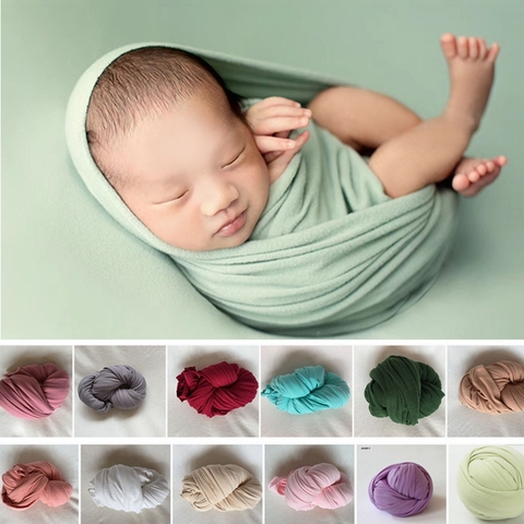 40*160 New Stretch Double-Sided Newborn Photography Props Blanket/Wraps Baby Photo Basket Filler Background Accessories Fabrics ► Photo 1/6