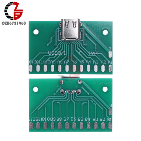 Type-C USB3.1 Female Connector Adapter Test Board USB 3.1 24P 24Pin Socket Base PCB Board for Arduino USB 2.0 DIY ► Photo 1/6