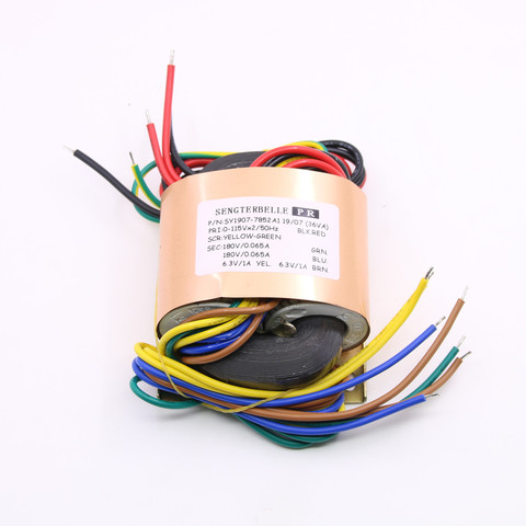 36W HiFi Audio R Type Transformer 180V-0-180V 0-6.3V 0-6.3V for Tube Preamp Pure copper foil shielded power transformer ► Photo 1/4