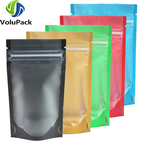 Multi Colors Smell Proof Plastic Packaging Bags Clear Front Stand Up Food Pouches Reusable Ziplock Bags Aluminum Foil Mylar Bags ► Photo 1/6