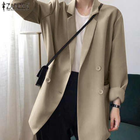 2022 Autumn Elegant Work Suits Blazers ZANZEA Casual Lapel Thin Outwear Women Long Sleeve Coats Blazer Jackets Female Plus Size ► Photo 1/6