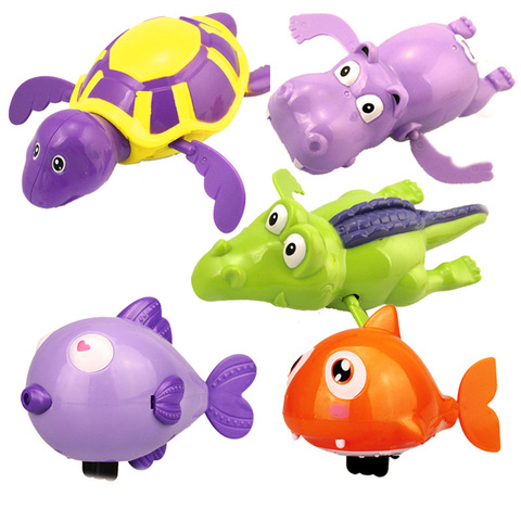 1Pcs Bath Toys Turtle Dolphin Baby Shower Baby Wind Up Swim Play Toy Swimming Pool Accessories Baby Play In Water Random Color ► Photo 1/6