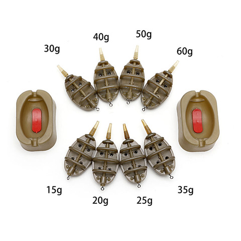 1Set Inline Method Carp Fishing Feeder 4 Feeders 15/20/25/35g 30/40/50/60g Mould fishing Tackle Accessories ► Photo 1/6