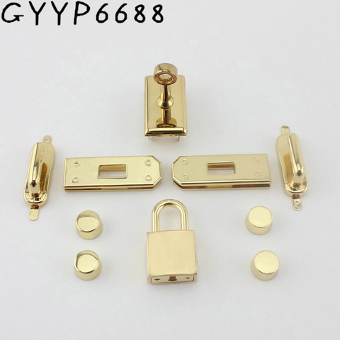 1set new rectangle eyelets lock hanger for bags hardware wholesale fashion a set of locks fittings woman bag handbags purse ► Photo 1/6