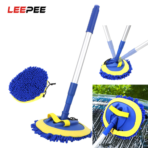 LEEPEE Car Cleaning Brush Car Wash Brush Telescoping Long Handle Cleaning Mop Chenille Broom Auto Accessories ► Photo 1/6