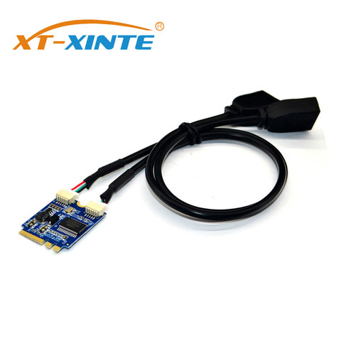 XT-XINTE Riser Card M.2 to USB M.2 for NGFF KEY A-E to Dual USB2.0 Expansion Card Converter Cable USB M.2 Riser Cable Adapter ► Photo 1/6