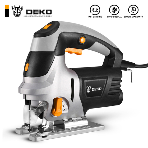 DEKO NEW DKJS80Q1 Laser Jig Saw Variable Speed Electric Saw with Metal Guide Ruler, 6Pcs Blades, Allen Wrench Power Tool ► Photo 1/6