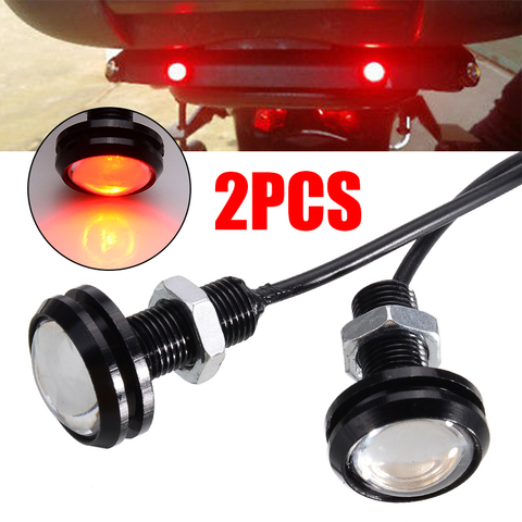 2pcs/set 23mm Red LED 12V Eagle Eye Brake Running Light Stop Parking Tail Signal Light Universal For Motorcycle Car ► Photo 1/6
