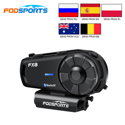 Fodsports FX8 Motorcycle Helmet Intercom Wireless bluetooth headset FM Radio waterproof Group intercomunicador 1000m ► Photo 1/6