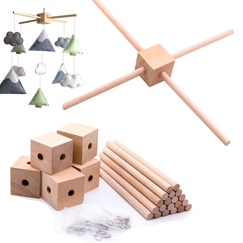 1Set Baby Hanger Baby Mobile Crib Hanger Frame Bed bell wooden Mobile Crib Hanger DIY Crafts Frame Mobile Holder Newborn gifts ► Photo 1/6