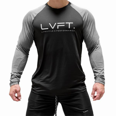 2022 Cotton Gym Shirt Sport T Shirt Men Long Sleeve Running Shirt Men Workout Training Tees Fitness Tops Sport T-shirt ► Photo 1/6