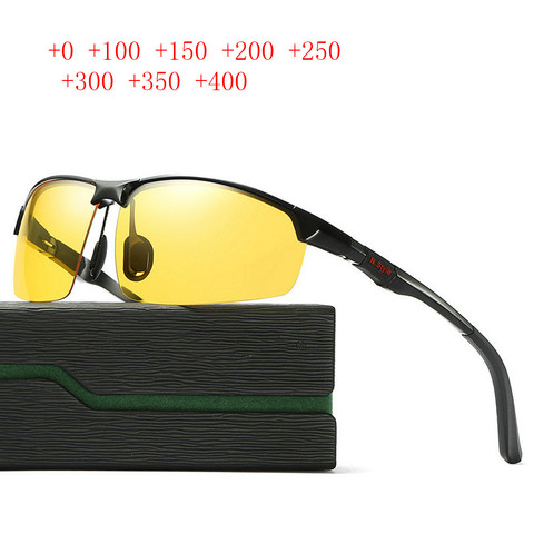 New Aluminum Magnesium Bifocal Reading Sun Glasses Men Night Vision Presbyopia Sports Reading Sunglasses Diopter 1.0 To 3.0 NX ► Photo 1/6