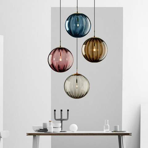 Modern Led Pendant Lamp Nordic Hanging Lights Glass Ball Lighting Fixtures Home Bedroom Living Room Suspension Luminaires Shop ► Photo 1/6