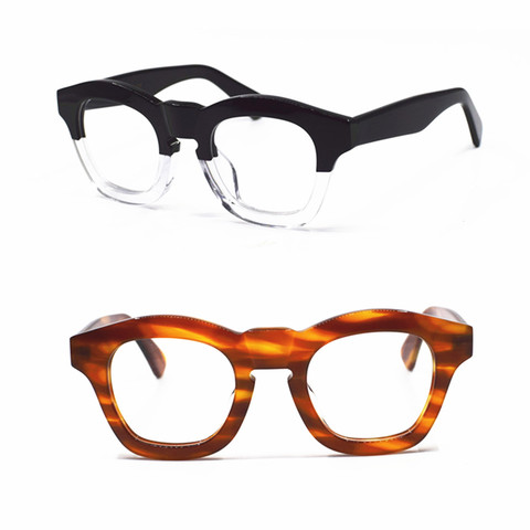 Japan Handmade Italy Acetate Eyeglass Frames clear lens Glasses Full Rim 1960's ► Photo 1/6