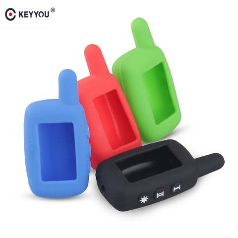 KEYYOU Silicone Rubber Key Case for Starline A6 A9 A8 Two Way Car Alarm LCD Fob Remote Controller keychain Cover Holder ► Photo 1/6