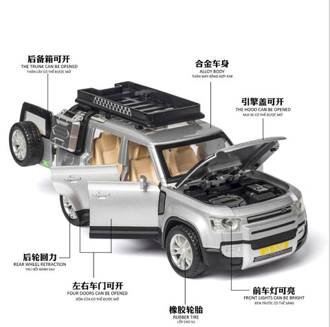 Car Model 2022DEFENDE Off-Road Vehicle Alloy Car Model Sound And Light Pull Back Toy Boy Gifts Child Toy Car Collection Model ► Photo 1/6