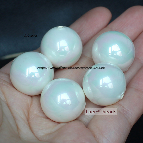 Half Drilled Shell Pearl Round beads 8-20mm 4pcs ,For DIYJewelry making! Mixed wholesale for all items ! ► Photo 1/6