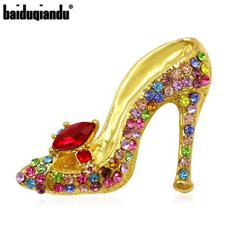Multi-Colors Crystal Rhinestones High Heel Shoes Brooch Pins for Women ► Photo 1/6