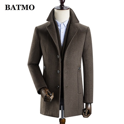 BATMO 2022 new arrival winter high quality wool thicked trench coat men,men's wool thicked jackets ,k627 ► Photo 1/6