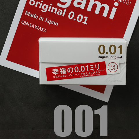 MADE IN JAPAN 5pc 0.01mm  super slim ultra thin like not wearing happiness 001 Condom men SAGAMI ORIGINAL NO LATEX  Polyurethan ► Photo 1/6