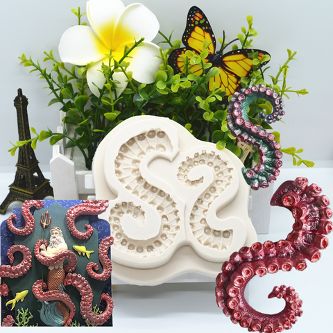 Tentacles Octopus Silicone mold cake Chocolate lace decoration DIY design Pastry dessert Fondant Resin mold kitchen Baking tool ► Photo 1/6