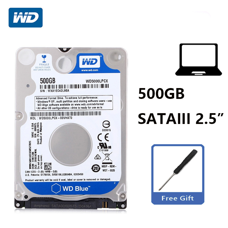 Disco duro interno HDD HD WD Western Digital 2,5" SATA 500GB 5400 RPM WD5000LPCX 