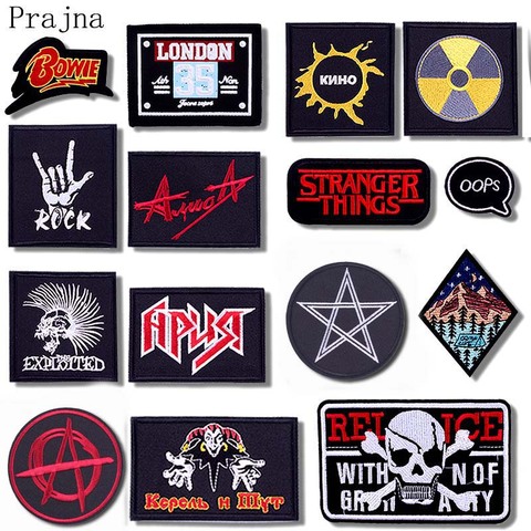 Hippie Patch Iron On Patches On Clothes Punk Rock Fabric Stickers Stripe  Badges Skull Applique Embroidered Patches For Clothing - AliExpress