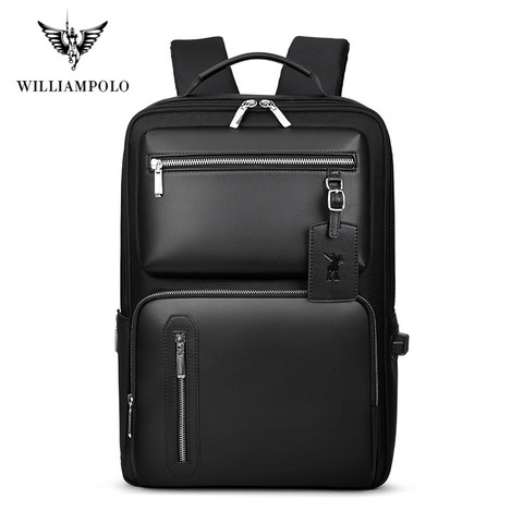 WILLIAMPOLO Oxford Travel Laptop Men Backpack Casual Business Fashion Male Office Work BackPack Bags Big School Backpack for men ► Photo 1/6