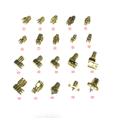 1PC SMA male/ female RF Coax connector PCB 2-hole panel mount solder post wire terminal adapter goldplated wholesale price ► Photo 1/6