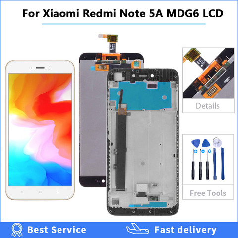 For Xiaomi Redmi Note 5A Note5A MDG6 Touch Screen Digitizer Sensor Glass Panel LCD Display Assembly + Frame For Redmi Y1 Note5A ► Photo 1/6