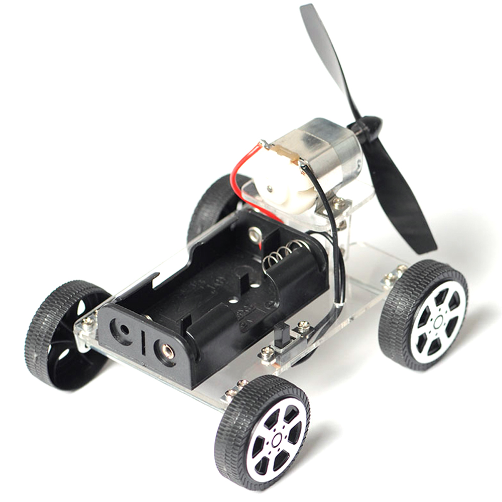 Kid Diy Wooden Single-Wing Wind Car Assembly Model Kit Science Experiment ToysJB 