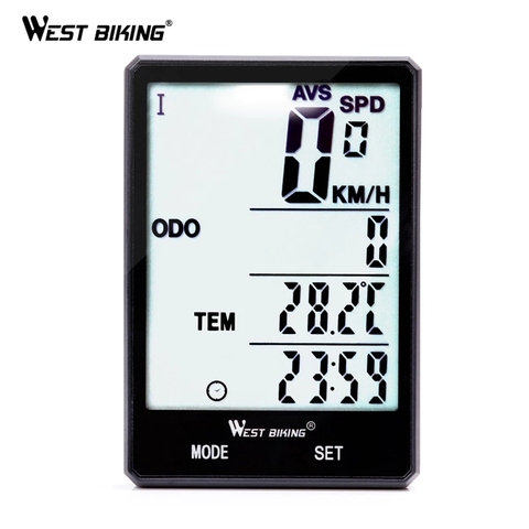 WEST BIKING 2.8 inch Bicycle Computer Large Screen Speedometer Wireless Wired Waterproof Sensor Cycling Odometer Bike Computer ► Photo 1/6