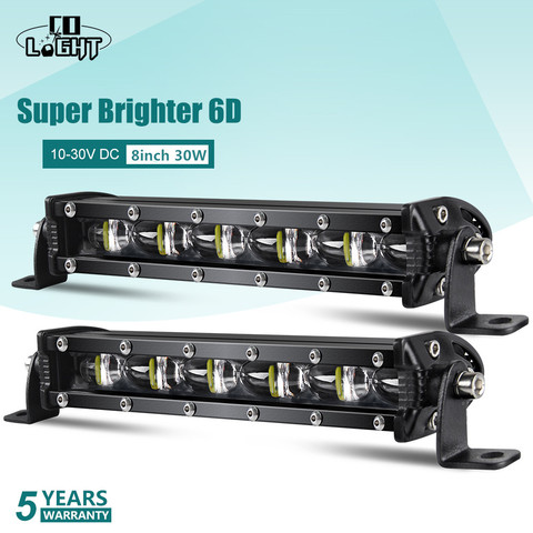 CO LIGHT Led Bar 8Inch 6D Led Light Bar 30W Spot Flood Combo Led Beam DRL for 4X4 Light Suv Truck UAZ Mining Farm 10-30V 6500K ► Photo 1/6