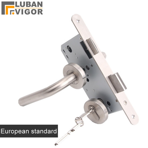 True quality,304 stainless steel split Handle lock,door hardware,for Fire door  Indoor door Fire channel door,European standard ► Photo 1/5