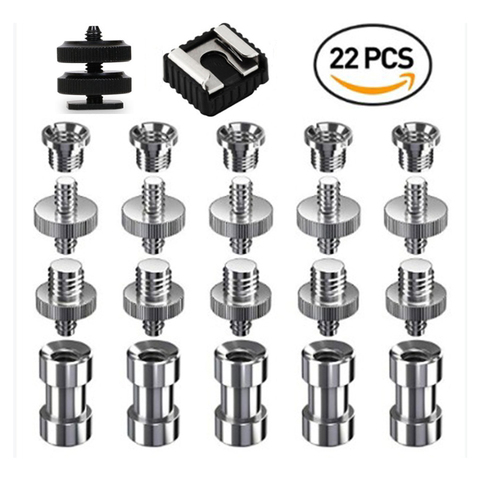 Camera Screw 1/4 Inch and 3/8 Inch Converter Threaded Screws Adapter Mount Camera Flash Hot Shoe Mount to 1/4 Set for Camera ► Photo 1/4