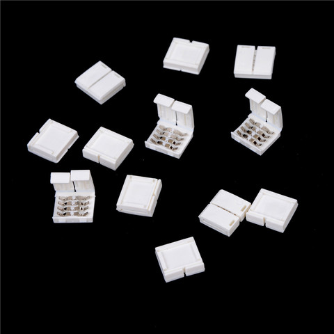 10Pcs/lot 10mm 4-PIN RGB Connector Adapter For 5050 RGB LED Strip Light Tape Solderless width quick connect good quality new ► Photo 1/6