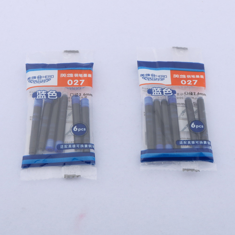 12pcs Hero Blue New 2.6mm 3.4mm Fountain Pen Ink Refill Cartridges ► Photo 1/4