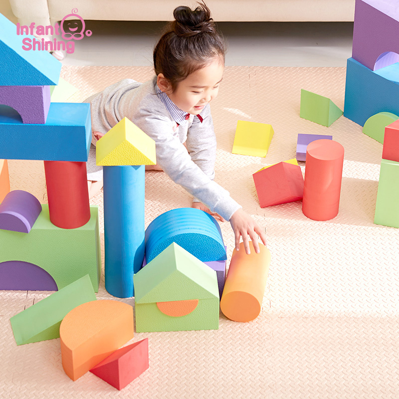 50Pcs EVA Foam Assembled Bricks DIY Model Building Blocks Kids Educational Toys 