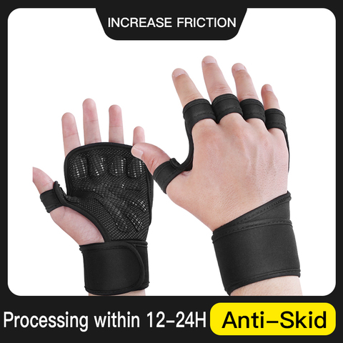 Hand Grip Silicone Thicker Sponge Crossfit Gymnastics Guard Palm Protectors Glove Pull Up Bar Weight Lifting Glove Gym Gloves ► Photo 1/6