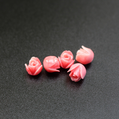 20pcs/Lot 7mm Double ColoredArtificial Coral Tulips Flower Beads Pink&White Color Cabochon Fashion Beads for DIY Jewelry making ► Photo 1/4