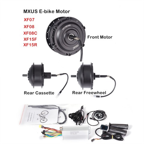 MXUS E-bike Hub Motor XF07 XF08 XF15F XF15R with 36/48V 250/350/500W Brushless Speed Throttle with LED Battery Status Indicator ► Photo 1/1