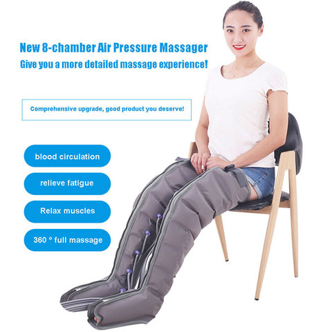 Eight-chamber air pressure leg massager promotes blood circulation, body massager, muscle relaxation, lymphatic drainage device ► Photo 1/6