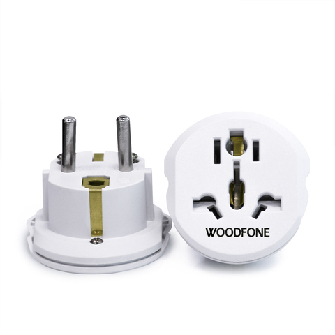 WOODFONE EU Euro Power Plug Adapter Universal US UA UK To European DE Germany Travel Plug 250V 16A Converter Electrical Outlet ► Photo 1/6